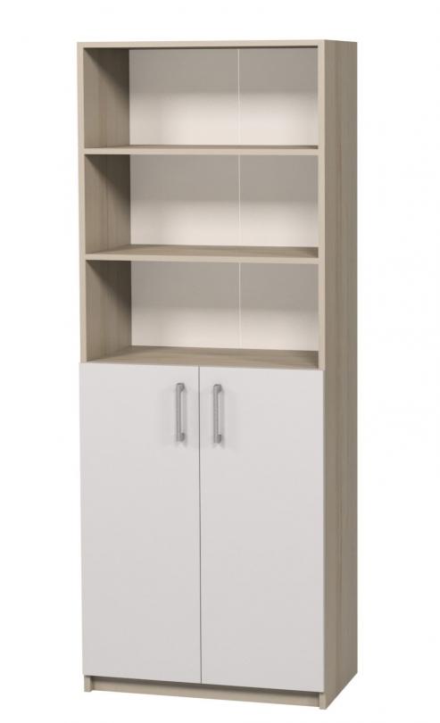 Універсальна напівзакрита шафа на 6 відділень та двома дверцятами, для приміщень та навчальних закладів, матеріал - ЛДСП, АЛМАНТ, 702х405х2115 мм